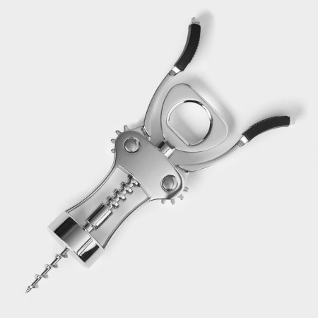 Coroner for wine, 19.5 cm, silver color-3