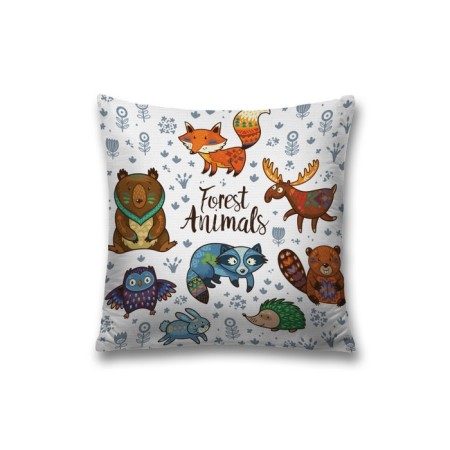 Decorative pillowcase "Forest animals", on lightning, size 45x45 cm