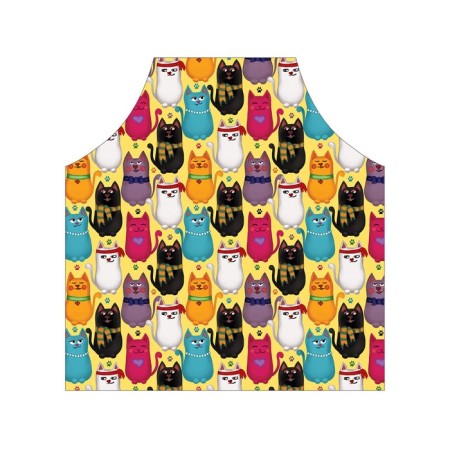 Apron kitchen with a photo print "Stylish cats", adjustable, size OS-2