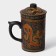 Ceramic mug with a lid and sieve "Golden Dragon", 350 ml