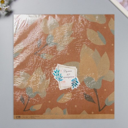 Scrapbooking paper bilateral craft "Flowers" density 180 grams set 5 pcs 30.5x32 cm-6