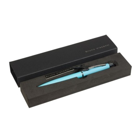 Automatic ball handle, 1.0 mm, BrunovisConti San Remo, blue rod, metal case Soft Touch Blue, in case