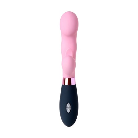 Massager 3 in 1 Eromantica Ornella, pink color, silicone, 21.5 cm-1