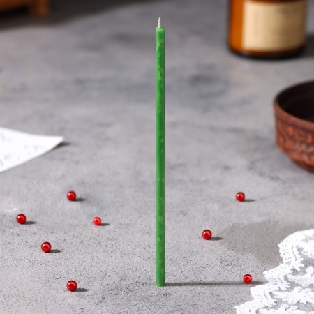 Candle wax "material well -being and career growth", 16x0.6 cm, 45 minutes, green-1