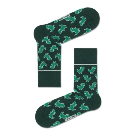 Male cotton socks diwari happy "dinosaurs", size 27, dark green color-1