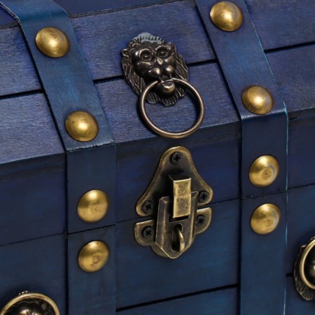 Casket chest "Leo. With rivets" bright blue 16x15.5x22 cm-1