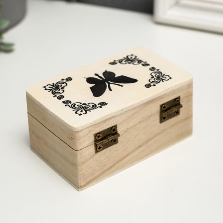 Casket wood for painting "Butterfly" 6x10x5 cm-4