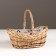 Basket with folding handles, 25x17x8/10 cm, vine