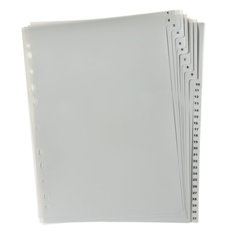 A set of A4 Office-2000 sheets, digital 1-31, gray, plastic 120 μm-1