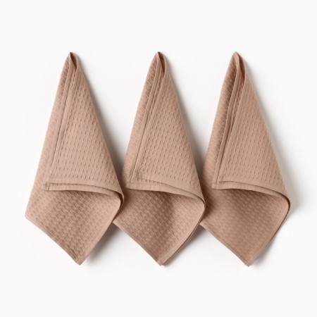 Set of Kit. Folder "Dolyana" brown-gray 35x60cm-3pcs., 100% HL, waffle, 220 g/m2