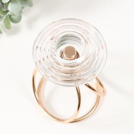 Summary metal, glass per 1 candle "Illusion of water" d = 3.5 cm gold 10x10x17 cm-4