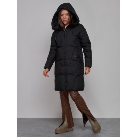 Coat insulated winter female, size 44, black color-5