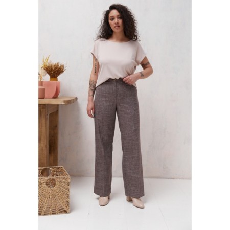 Women's pants, size 46, brown color 60619-4