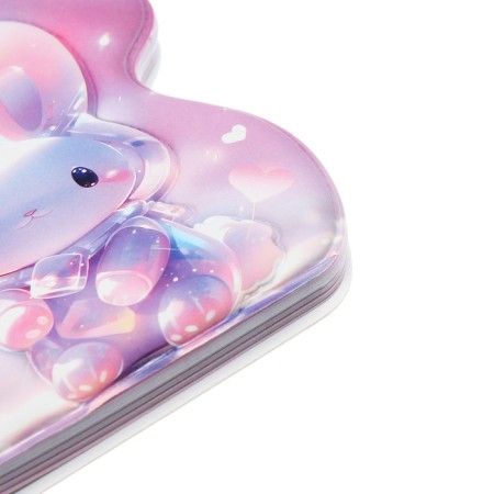 Notebook Gift Book on the comb 80l, line, color block, PVC Bunny PVC cover (10x10.5cm) 10539-7