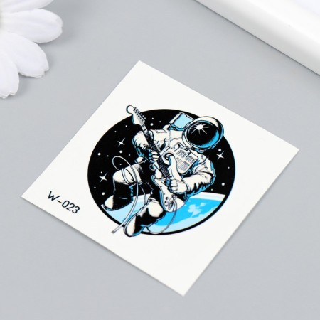 Tattoo on the body color "Guitarist from Cosmos" 6x6 cm-1