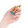 Anal traffic jam-hoods, gold, blue crystal, d = 27 mm