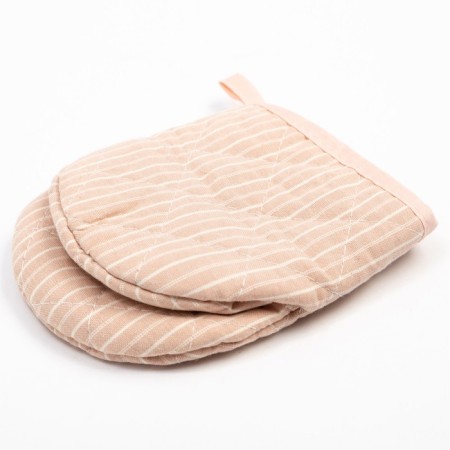 Kitchen set "Strips" apron 60x70cm, tack 20x20cm, mittens 12x15cm, beige color, 50%p/e, 50%HL-5