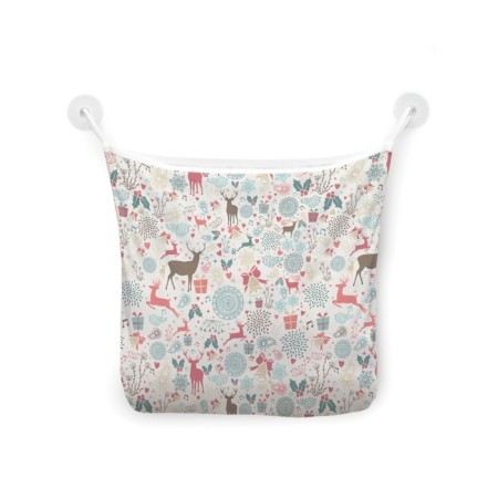 Organizer in a bath on suction cups "New Year's deer", for storing toys and trifles, size 33x39 cm-2