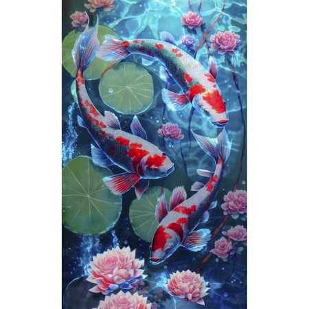 Picture on the numbers of the panel "Beautiful carps", 30 x 50 cm-1