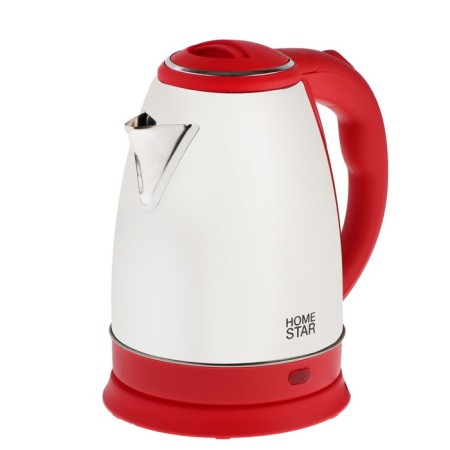Electric kettle Homestar HS-1028, metal, 1.8 l, 1500 watts, silver-red