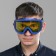 Mask glasses for motor vehicles, glass is two-layer yellow, the color is blue