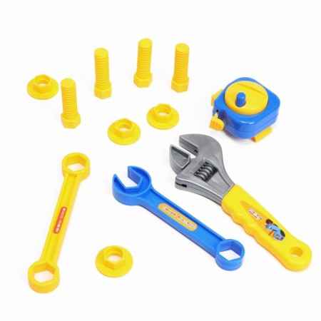 Game set of tools, blue tractor, 16 items-2
