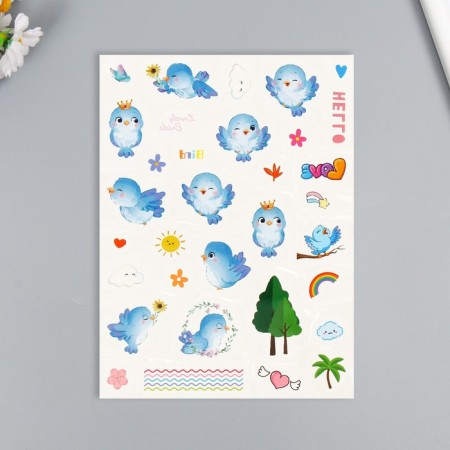 Tattoo on the body color "Birds/Olesha" MIX 24x14.5 cm-1