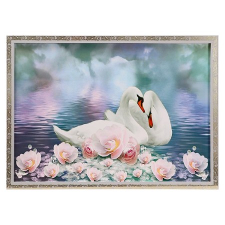 The painting "Swans in flowers" 56*76 cm mix-8