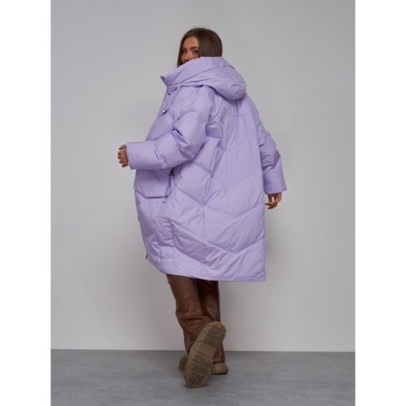 Coat insulated winter female, size 42, purple color-16