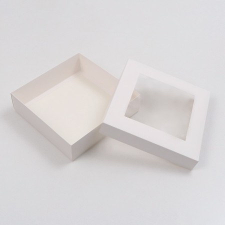 The box is folding, the lid is, with the window, white, 30 x 30 x 8 cm-2