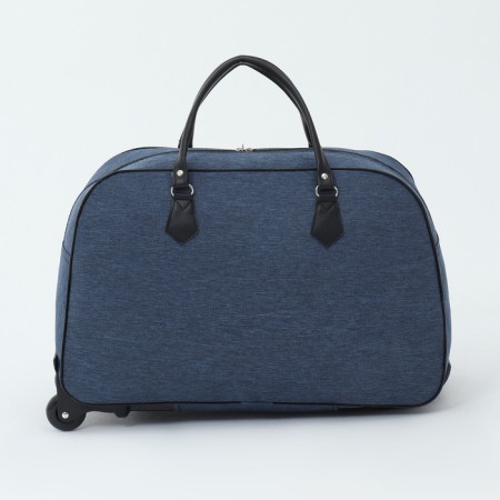 Road bag on wheels, external pocket, blue color-1