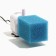 Rectangular sponge for filter No. 8, coarse, 8 x 8 x 12 cm, blue
