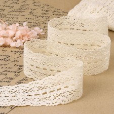 Knitted lace, 55 mm × 10 ± 1 m, beige color