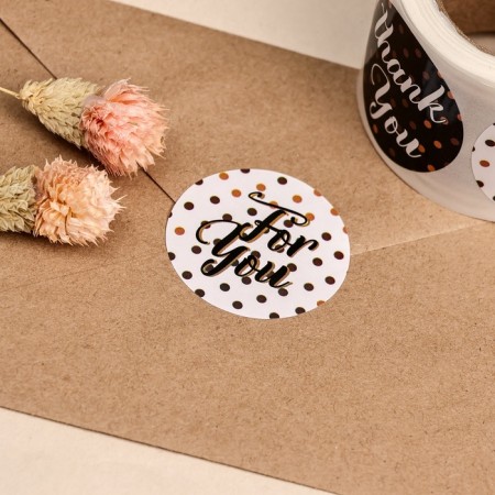 Stickers for flowers and gifts "Be Happy", 4.4 x 4.4 cm, 252 pcs-1