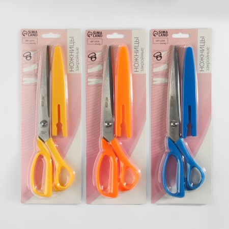 Scissors are universal, mowed blade, in a scabbard, 10 ", 25 cm, color mix-4