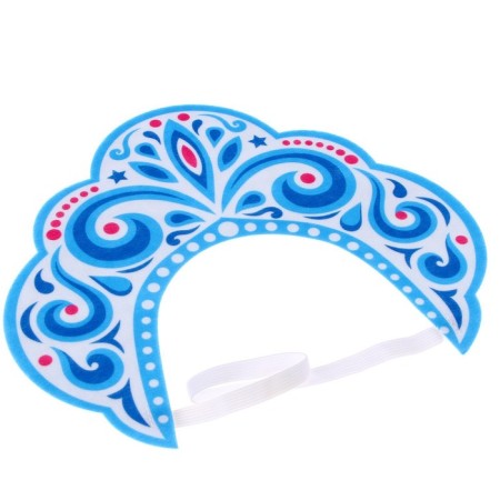 Carnival kokoshnik "Winter Queen" from felt, with application-7