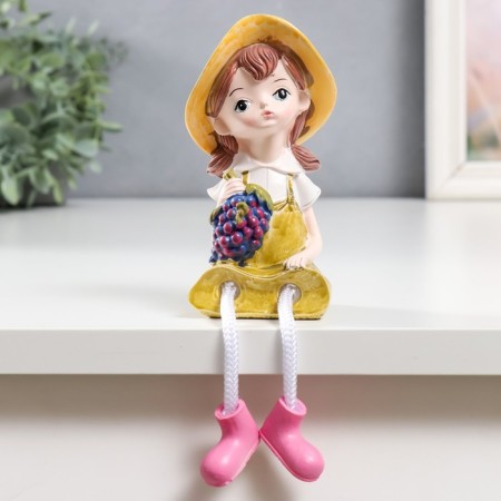 Souvenir Polystone "Boy/Girl with Fruits" Long legs mix 5.5x5x5x20 cm-1