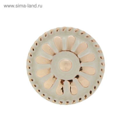 Handle button RK201, white, with a golden insert, 8 pcs TMP-2