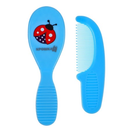 Baby comb + massage hair brush, from 0 months, blue color, mixture-2