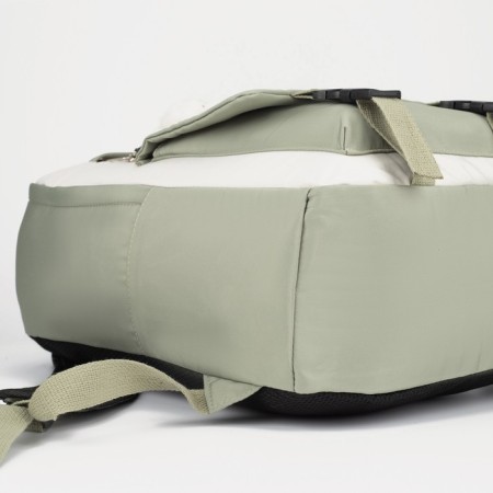 Youth backpack on lightning from textiles, 2 pockets, green color-2