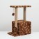Cat house with a claw, two -story, with windows, 50x36x75 cm, brown with paws