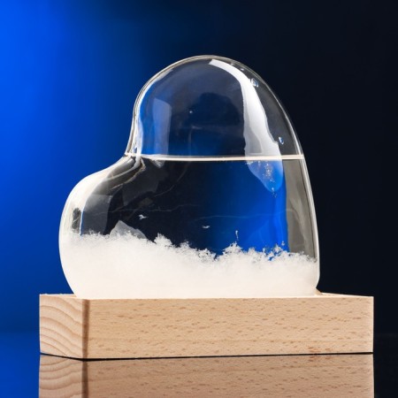 Barometer - Stormglass "Heart" 11x10x4cm, mix-3