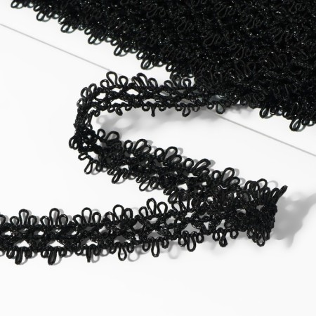 Decorative braid, 20 mm, 10 ± 1 m, black color-1