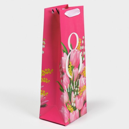 Gift package for a bottle, packaging, “since March 8!”, 13 x 36 x 10 cm-1