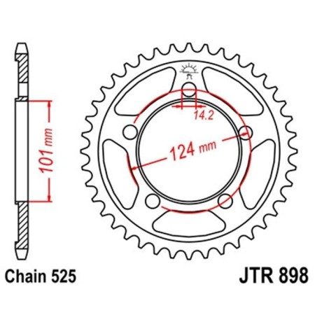 Leading star jt sprockets jtr898-41, chain 525, 41 teeth