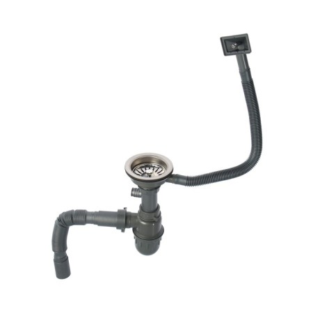 Kitchen sink Mixline 528183, mortise, thickness 0.6 mm, 49x49x18 cm, issue. 3 1/2 ", with Siphon-3