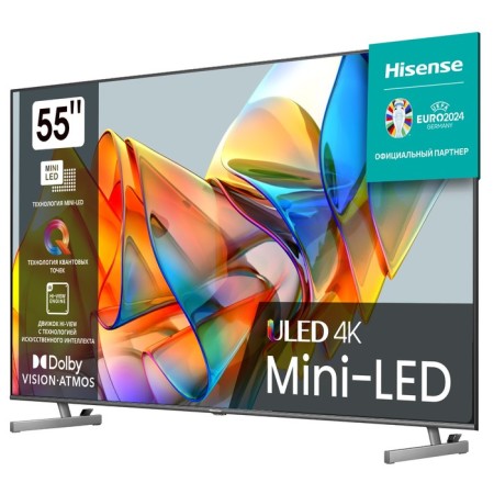TV HISENSE 55U6KQ, 55 ", 3840x2160, DVB-T2/C/S2, HDMI 3, USB 2, M-LED, Smart TV, Black-1