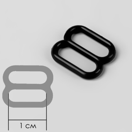 Strap regulator, plastic, 10 mm, 100 pcs, black color-1