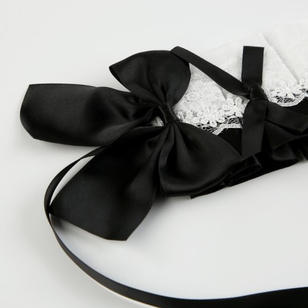Carnival bandage "Lolita", black color with white lace-4