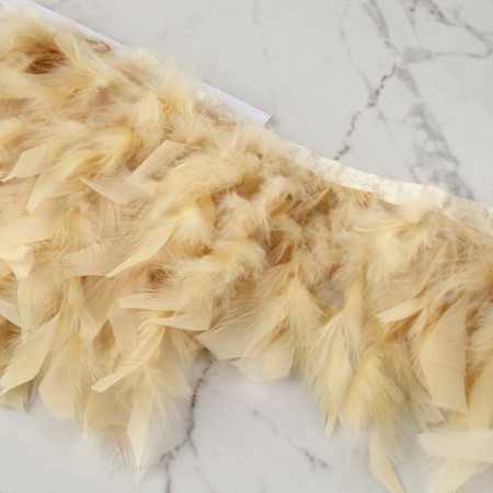 Tesma with feathers turkey, 13-17 cm, 5 ± 0.5 m, cream color-1